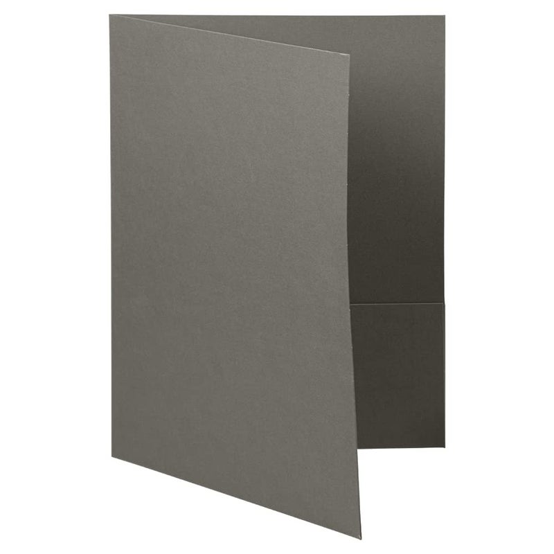 JAM Paper مجلدات تقديم من قماش الكتان ذو جيبين من جام بيبر - حجم خطاب - رمادي - عبوة 50/صندوق - Image 3